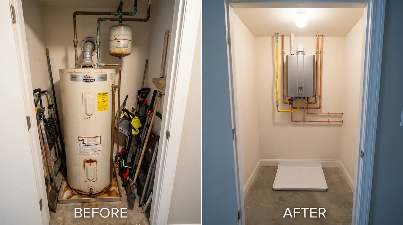 Tank water heater versus wall-mounted tankless unit comparison for Memphis, MI homeowners